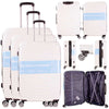 WHITE 3 PIECE LUGGAGE SUITCASE SET