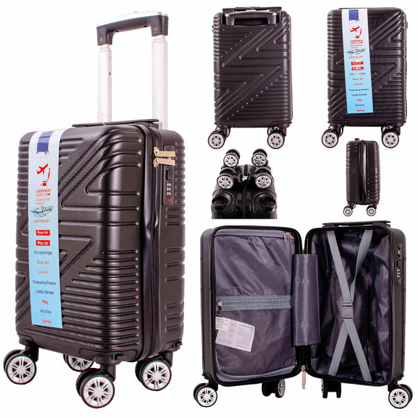 UNDERSEAT CARRY ON CABIN BAG SIZE SUITCASE 40X20X25 HARDCASE Suitable for RYANAIR WIZZAIR