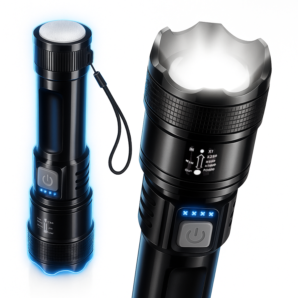 Quad Core Rechargeable LED Flashlight