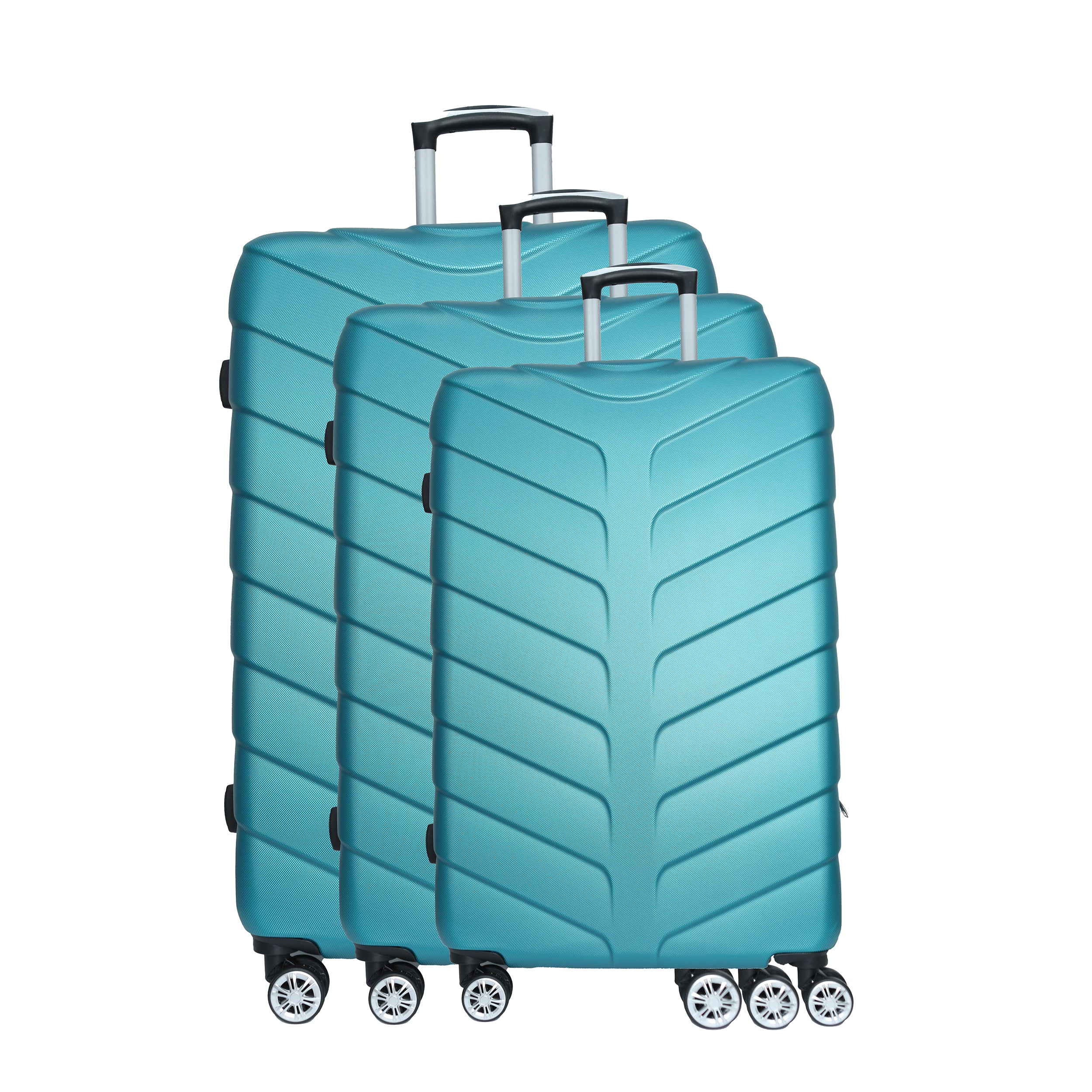 Teal 3 Piece Luggage Set - Hard Case Suitcase Trolley