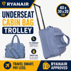 Black 40x30x20cm Underseat Trolley Bag with Wheels – Ryanair Cabin Bag