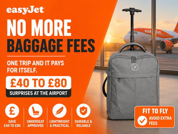 Blue Underseat Cabin Bag 45x36x20 EasyJet Approved Trolley Case