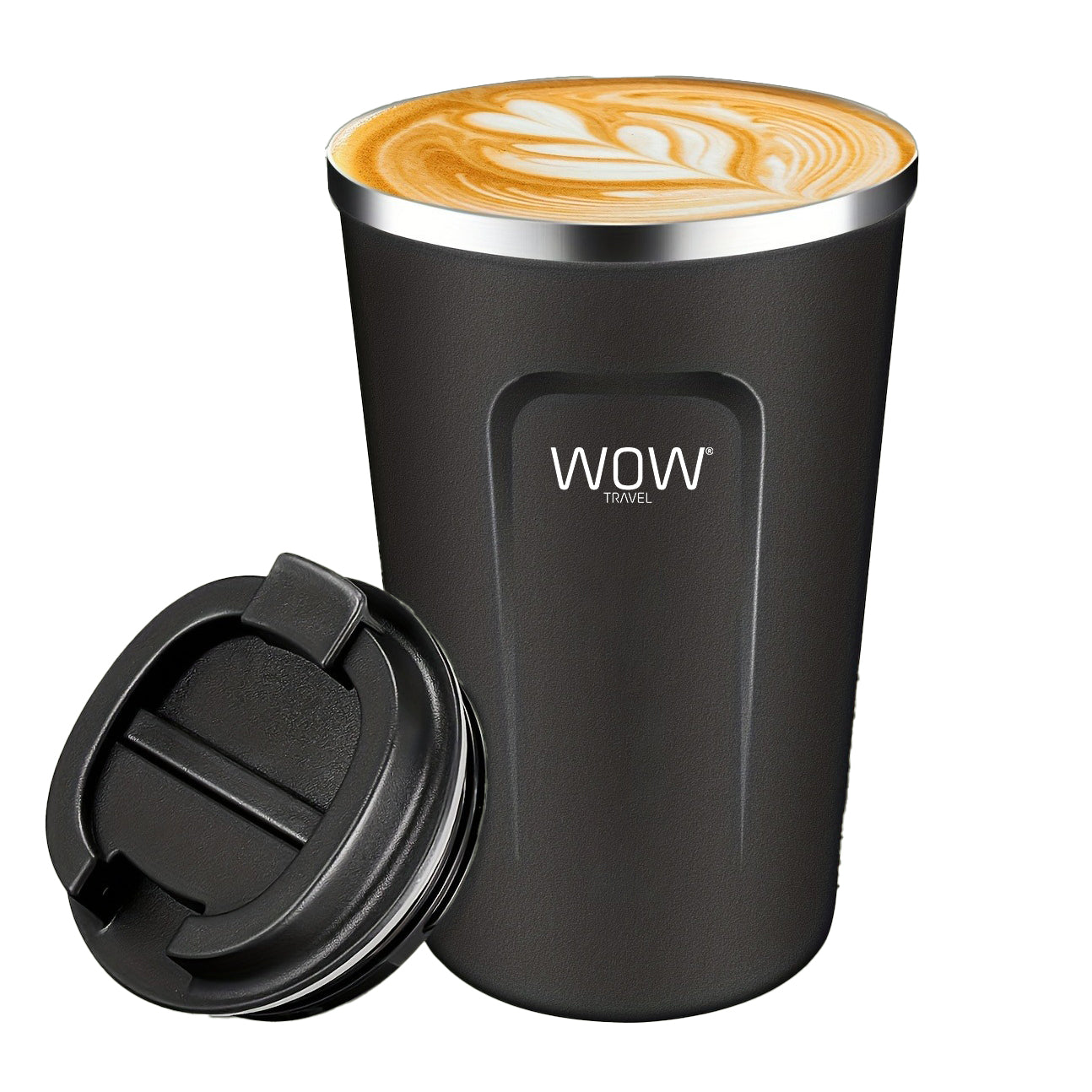 Insulated Travel Mug Leakproof Coffee Cup 380ml Black