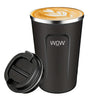 Insulated Travel Mug Leakproof Coffee Cup 380ml Black