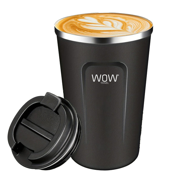 Insulated Travel Mug Leakproof Coffee Cup 380ml Black