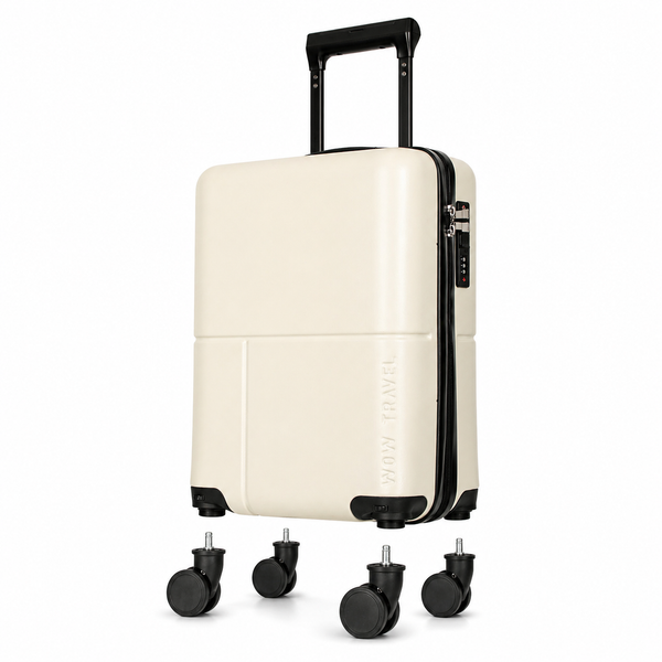 EasyJet 45x36x20 Underseat Cabin Suitcase Jet2 Approved Carry On Luggage WOW Travel Milk White
