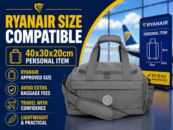 Blue Carry On Underseat Cabin Bag for Ryanair & Wizz 40x30x20cm