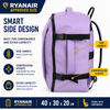 Purple Ryanair 40x30x20cm Underseat Backpack