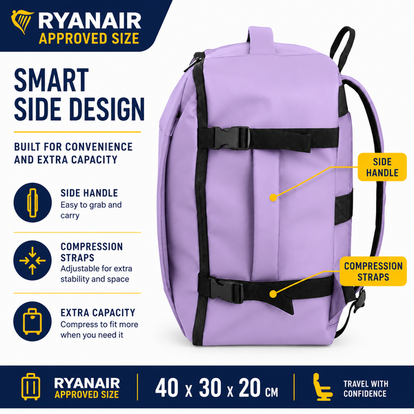 Purple Ryanair 40x30x20cm Underseat Backpack