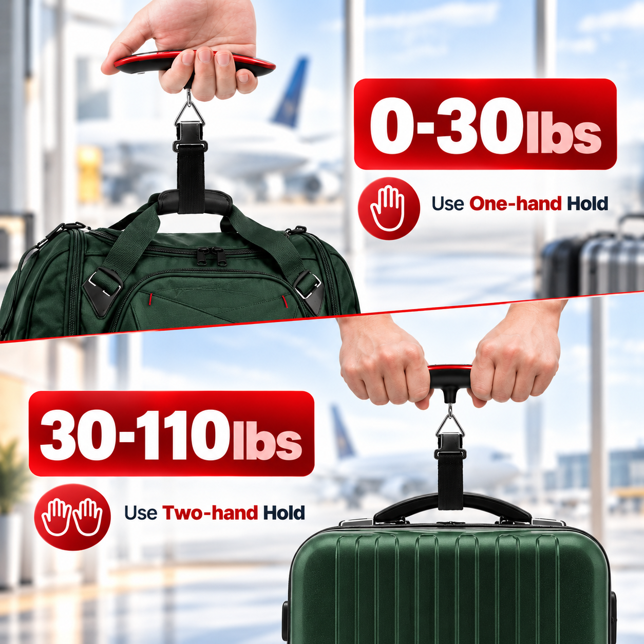Digital Luggage Scale 50kg with LCD Display and Battery Included
