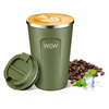 Insulated Travel Mug Leakproof Coffee Cup 380ml Khaki