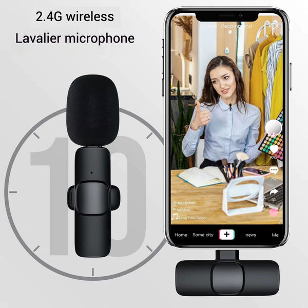 Wireless Lavalier Microphones 2 Pack USB C Clip On