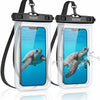 WOW Travel Waterproof Phone Case 2 Pack IPX8 Universal Dry Bag Pouch for iPhone Samsung Huawei Google Pixel Xiaomi – Underwater Swimming and Diving Black (2PACK)