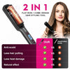 White 2 in 1 Hair Straightener Brush Ceramic Straightening Comb with LED Display