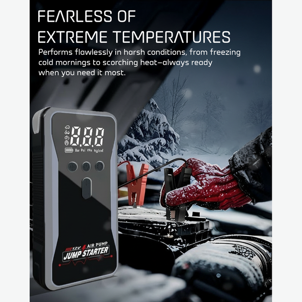 WOW Travel S3 Car Jump Starter 12000mAh 1200A Portable Battery Booster with 150PSI Air Compressor Power Bank