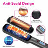 White 2 in 1 Hair Straightener Brush Ceramic Straightening Comb with LED Display