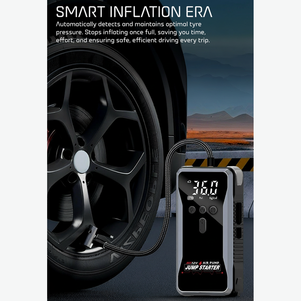 WOW Travel S3 Car Jump Starter 12000mAh 1200A Portable Battery Booster with 150PSI Air Compressor Power Bank