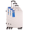 White 3-Piece Luggage Set - New 4-Wheel 360-Degree Hard Case Trolley