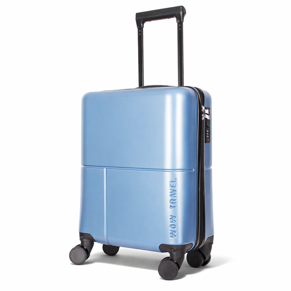 Blue WOW Travel 45x36x20cm EasyJet Jet2 approved underseat cabin suitcase lightweight hard shell