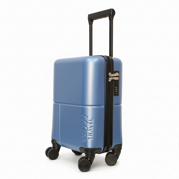 Blue WOW Travel 40x30x20cm Ryanair approved underseat cabin suitcase lightweight hard shell

