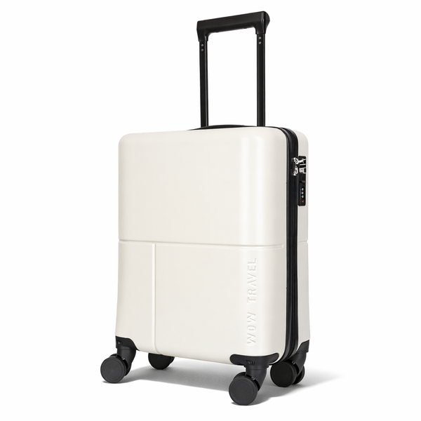 Milk white WOW Travel 45x36x20cm EasyJet Jet2 approved underseat cabin suitcase lightweight hard shell