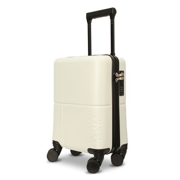 Milk white WOW Travel 40x30x20cm Ryanair approved underseat cabin suitcase lightweight hard shell
