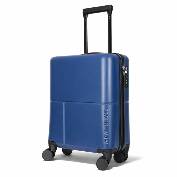 Navy WOW Travel 45x36x20cm EasyJet Jet2 approved underseat cabin suitcase lightweight hard shell