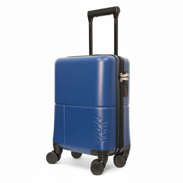 Navy WOW Travel 40x30x20cm Ryanair approved underseat cabin suitcase lightweight hard shell
