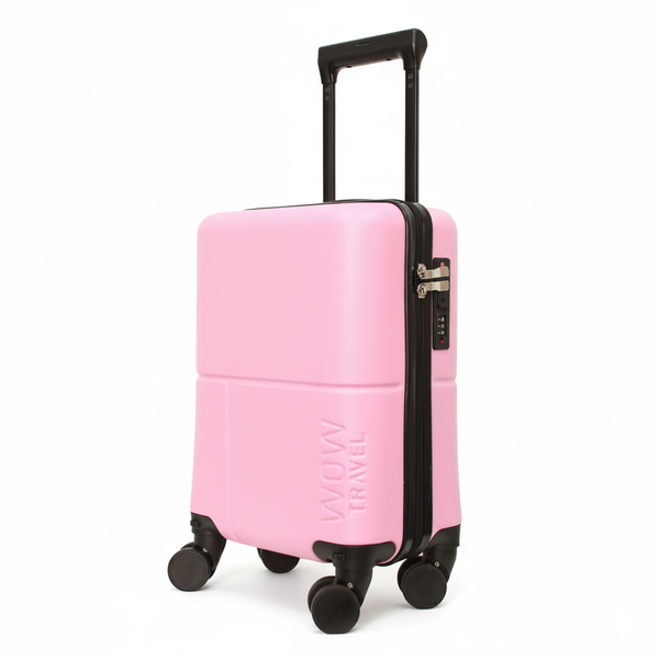 Pink WOW Travel 40x30x20cm Ryanair approved underseat cabin suitcase lightweight hard shell
