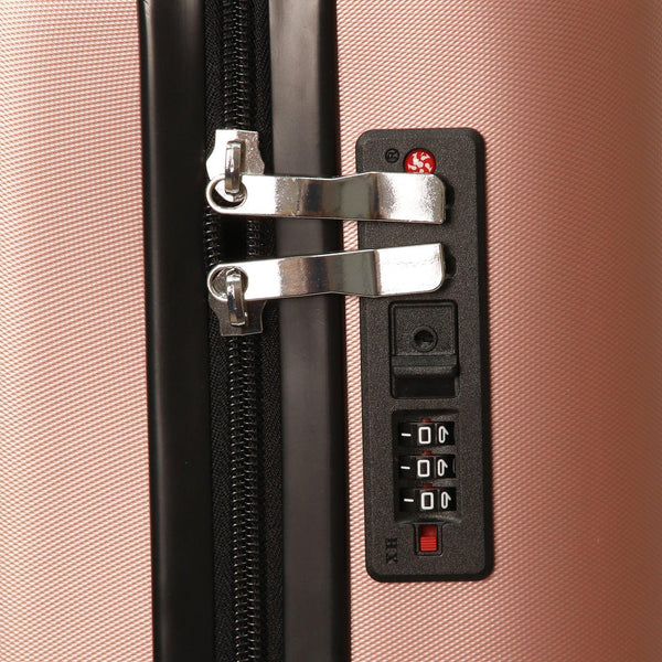 Combination lock and zip close up on WOW Travel Ryanair 40x30x20cm cabin suitcase
