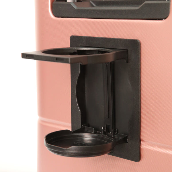Built-in cup holder detail on WOW Travel Ryanair 40x30x20cm underseat cabin suitcase
