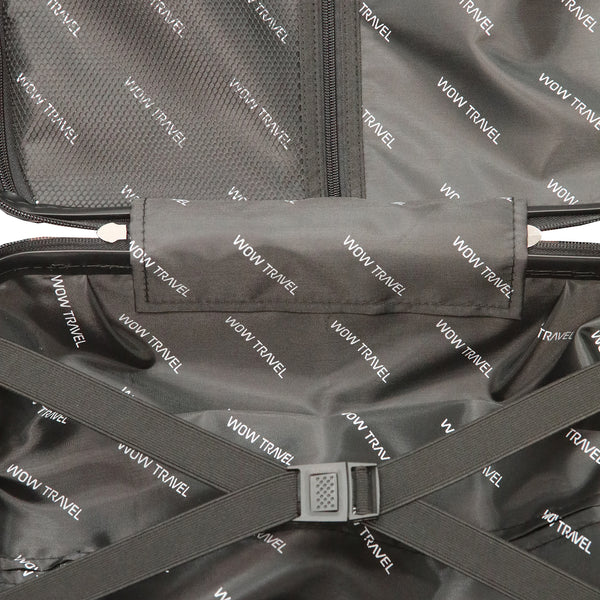 Interior compartments of WOW Travel Ryanair 40x30x20cm lightweight underseat cabin bag
